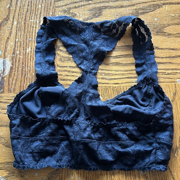 Free People Intimately Women’s Black Lace Halter Bralette, S/P - Picture 4 of 5